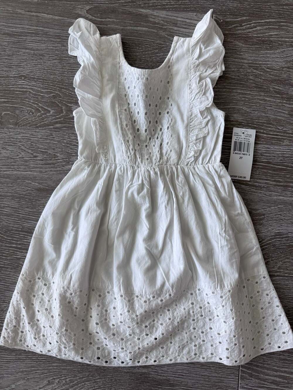Jessica Simpson Eyelet Dress Size 2T White Ruffle
